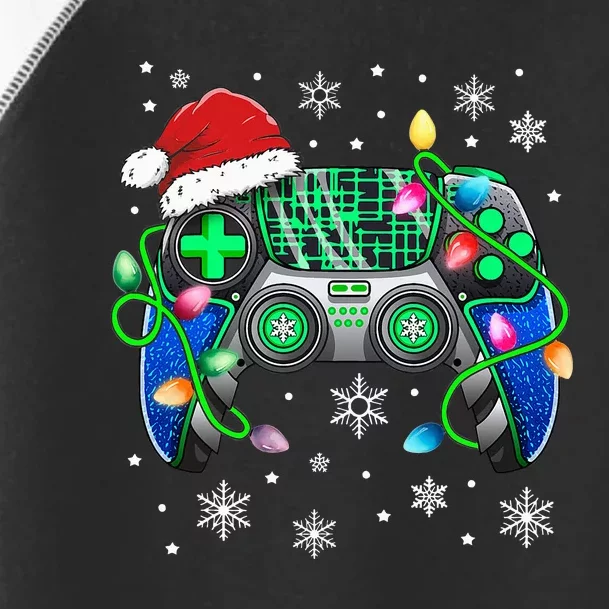 Video Game Controller Christmas Santa Hat Gamer Toddler Fine Jersey T-Shirt