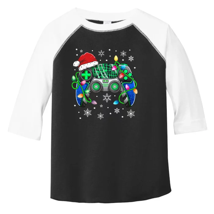 Video Game Controller Christmas Santa Hat Gamer Toddler Fine Jersey T-Shirt