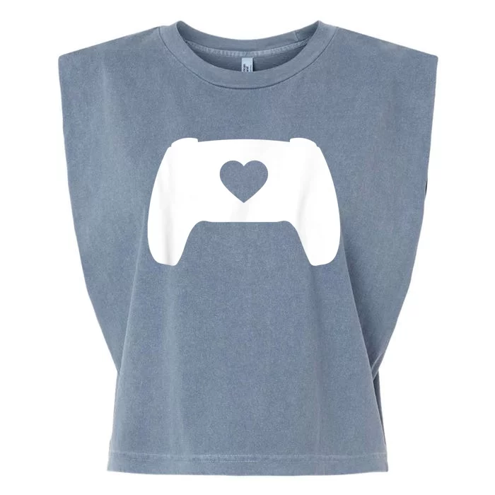 Video Game Controller Heart Gamer ValentineS Day Garment-Dyed Women's Muscle Tee