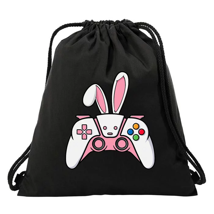 Video Game Controller With Bunny Ears Funny Easter Gaming Drawstring Bag