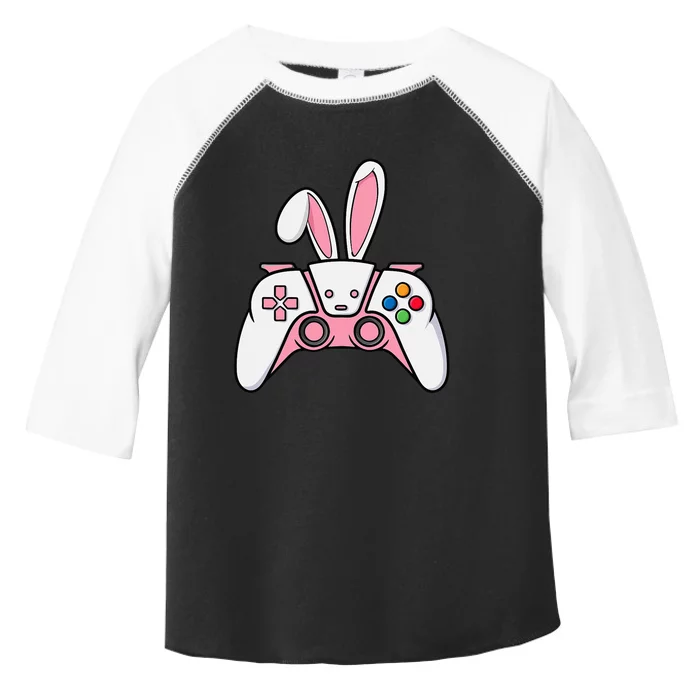 Video Game Controller With Bunny Ears Funny Easter Gaming Toddler Fine Jersey T-Shirt