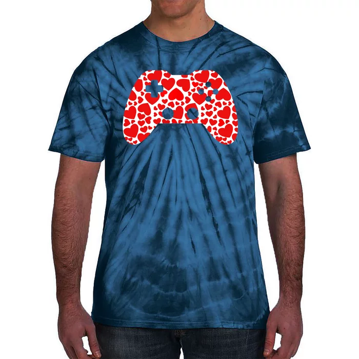 Video Game Controller Heart Valentines Day Boys Gamer Tie-Dye T-Shirt