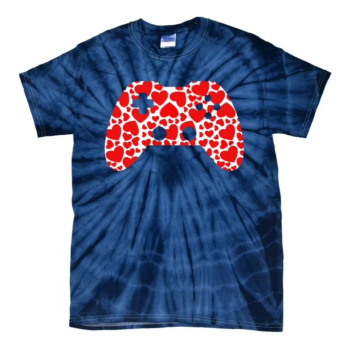 Video Game Controller Heart Valentines Day Boys Gamer Tie-Dye T-Shirt