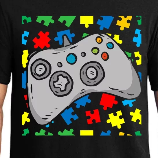 Videocute Giftgame Controller Autism Awareness Puzzle Piece Gamer Great Gift Pajama Set