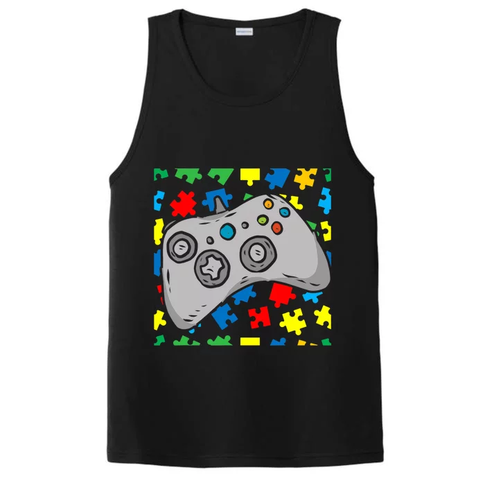 Videocute Giftgame Controller Autism Awareness Puzzle Piece Gamer Great Gift Performance Tank