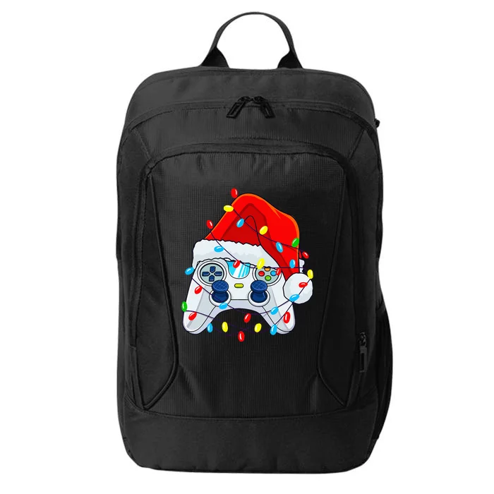 Video Game Controller Christmas Santa Hat Gamer City Backpack