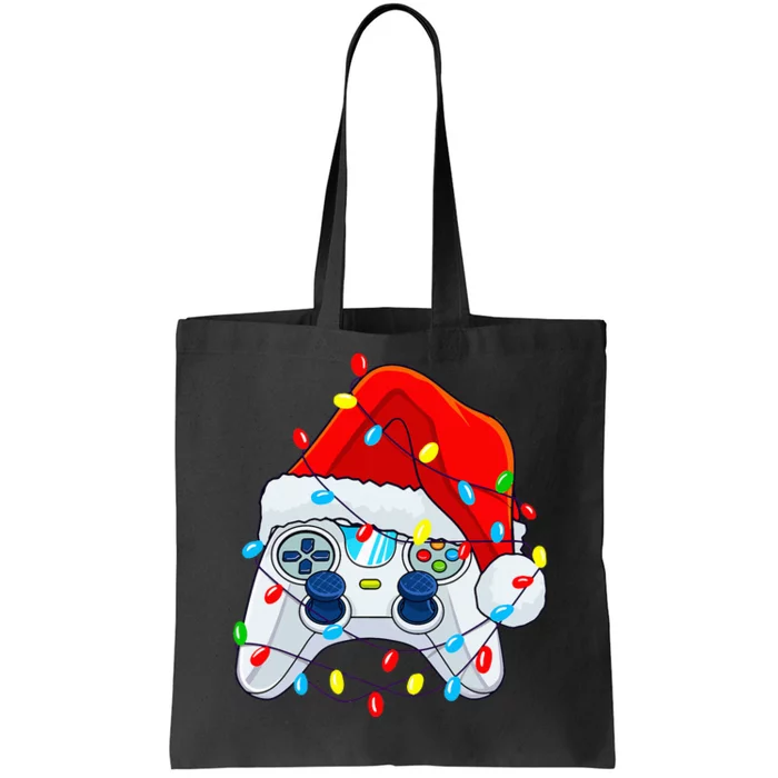 Video Game Controller Christmas Santa Hat Gamer Tote Bag