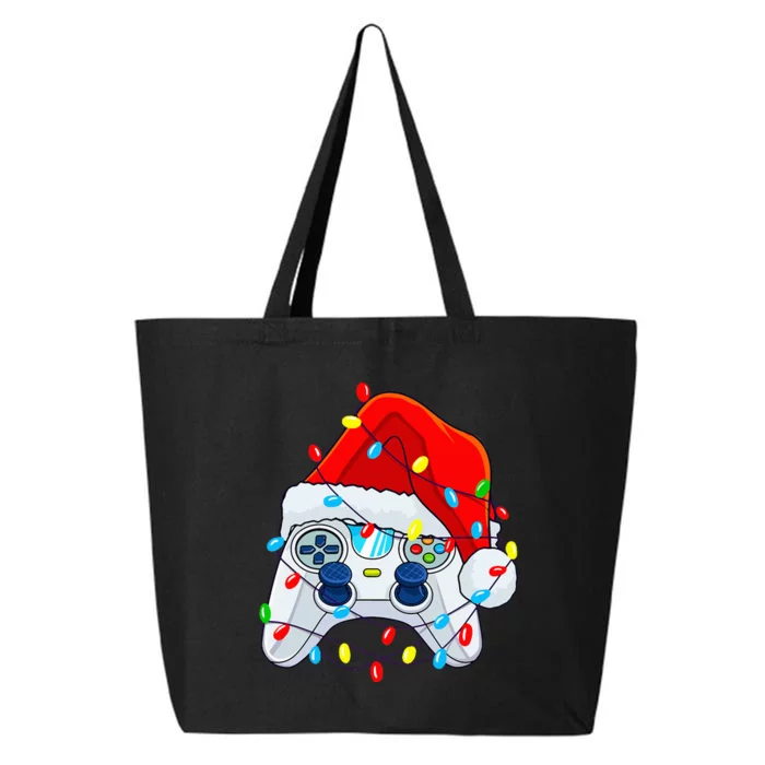 Video Game Controller Christmas Santa Hat Gamer 25L Jumbo Tote