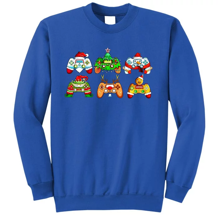 Video Game Controller Christmas Santa Hat Gamer Gift Tall Sweatshirt