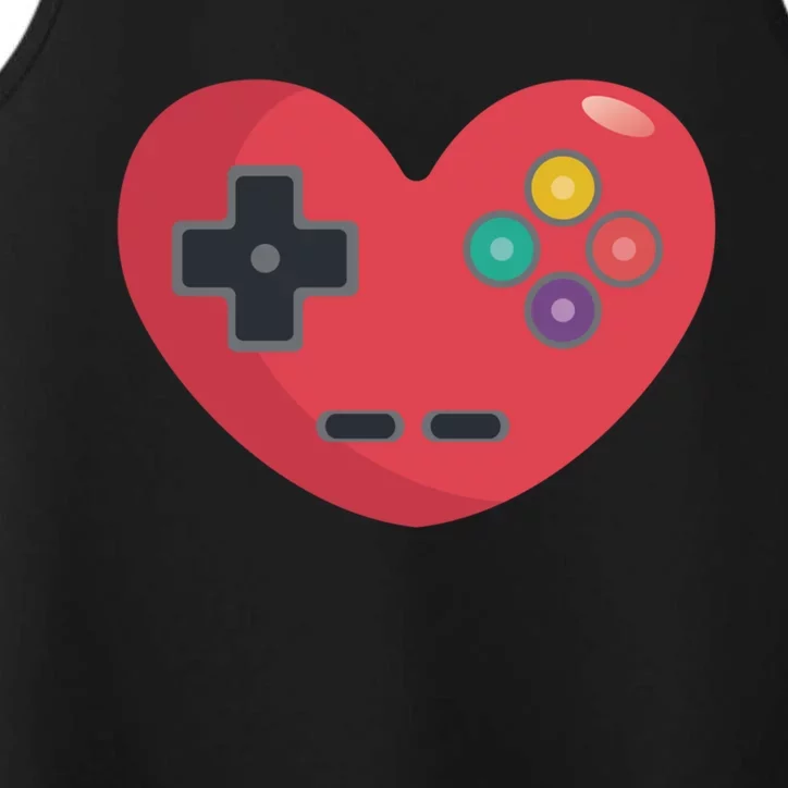 Video Games Controller Heart Gift Funny Video Games Valentine's Gift Performance Tank