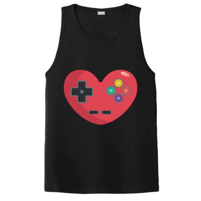 Video Games Controller Heart Gift Funny Video Games Valentine's Gift Performance Tank