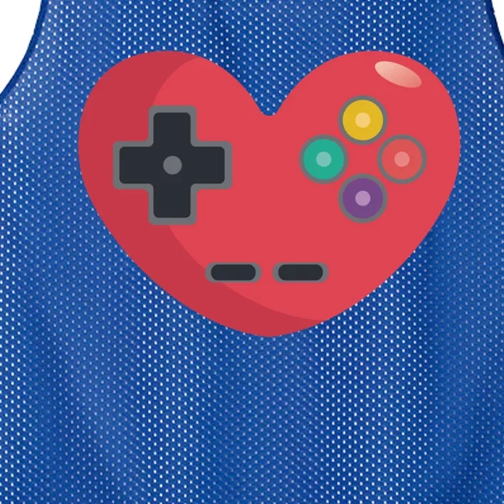 Video Games Controller Heart Gift Funny Video Games Valentine's Gift Mesh Reversible Basketball Jersey Tank