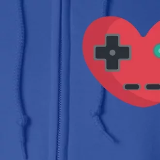 Video Games Controller Heart Gift Funny Video Games Valentine's Gift Full Zip Hoodie