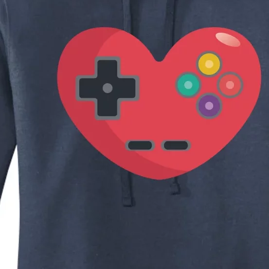 Video Games Controller Heart Gift Funny Video Games Valentine's Gift Women's Pullover Hoodie