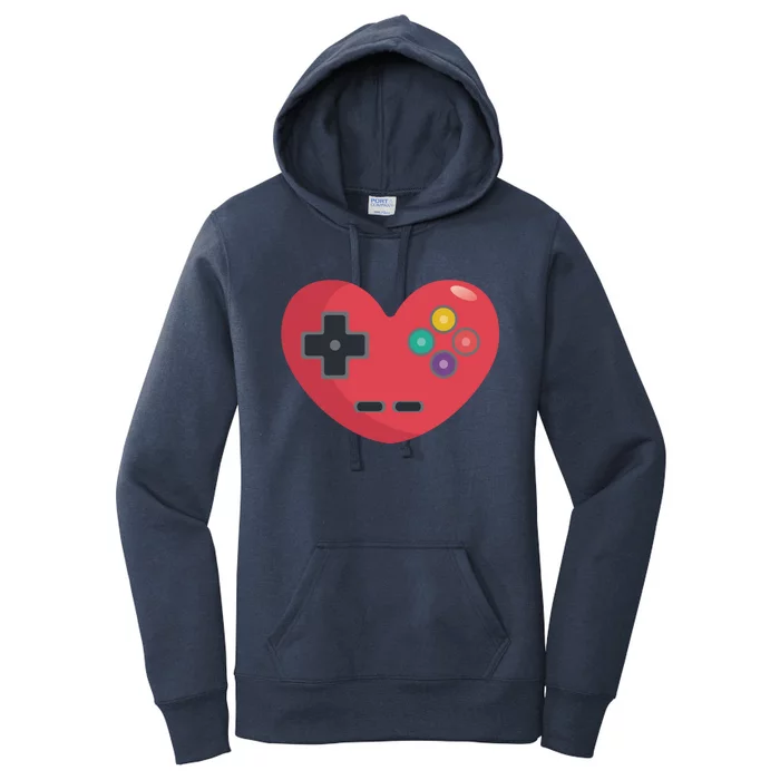 Video Games Controller Heart Gift Funny Video Games Valentine's Gift Women's Pullover Hoodie