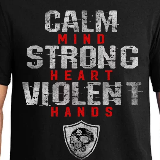 Vikings Gym Calm Mind Strong Heart Violent Hands Norse Pajama Set