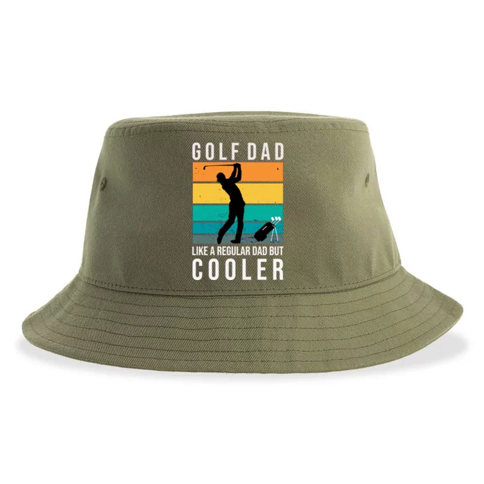 Vintage Golf Dad Funny Golf Clubs Gift For Dad Father's Day Sustainable Bucket Hat