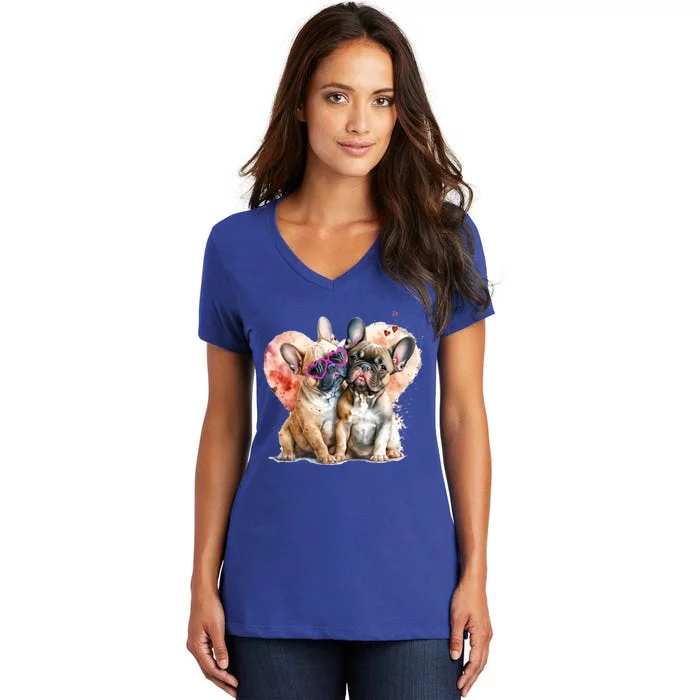 Valentines Gift Day Gift And Funny French Bulldog Gift Women's V-Neck T-Shirt