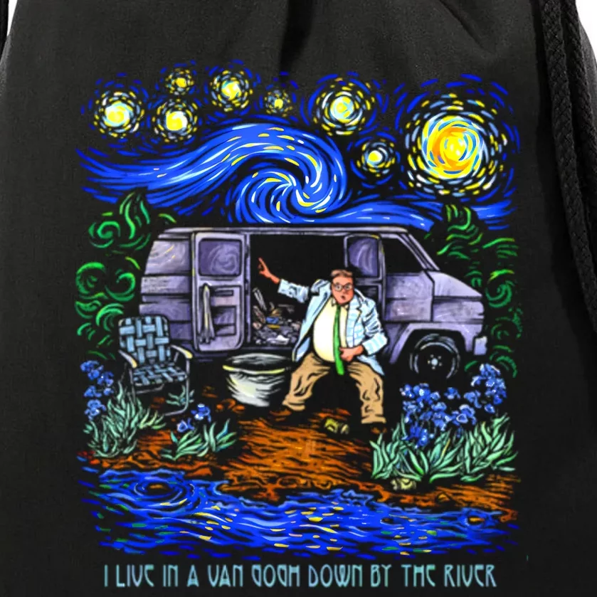 Van Gogh Down By The River Drawstring Bag