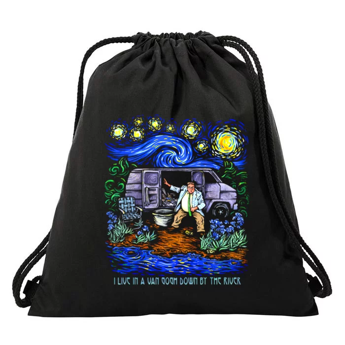 Van Gogh Down By The River Drawstring Bag