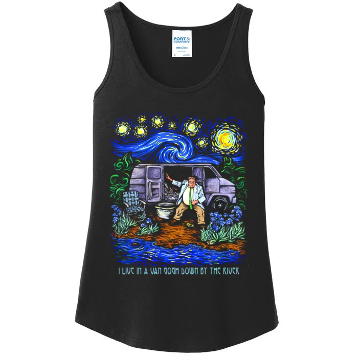 Van Gogh Down By The River Ladies Essential Tank