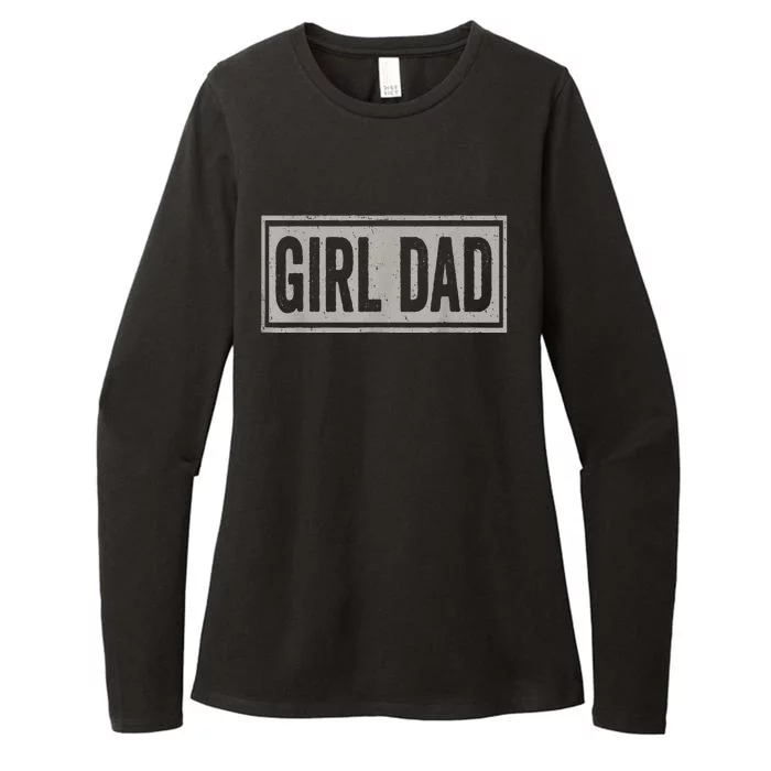 Vintage Girl Dad Proud Father Of Fathers Day Womens CVC Long Sleeve Shirt