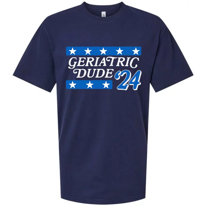 Vote Geriatric Dude 2024! Funny Election Campaign Retro Sueded Cloud Jersey T-Shirt