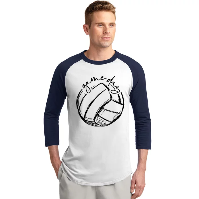 Volleyball Game Day Funny Gift For Volleyball Lovers Gift Baseball Sleeve Shirt