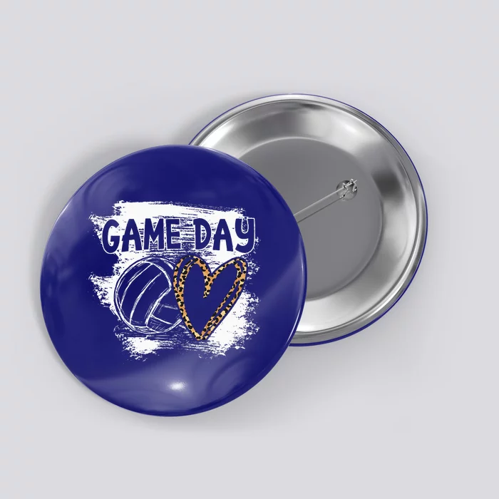 Volleyball Game Day Leopard Cheetah Women Volleyball Button