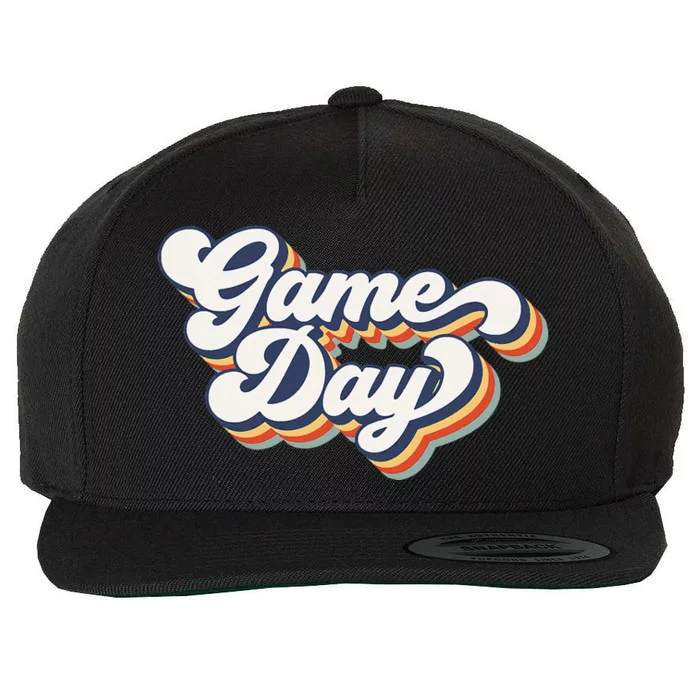 Vintage Game Day Vibes Retro Football Volleyball Soccer Gift Wool Snapback Cap