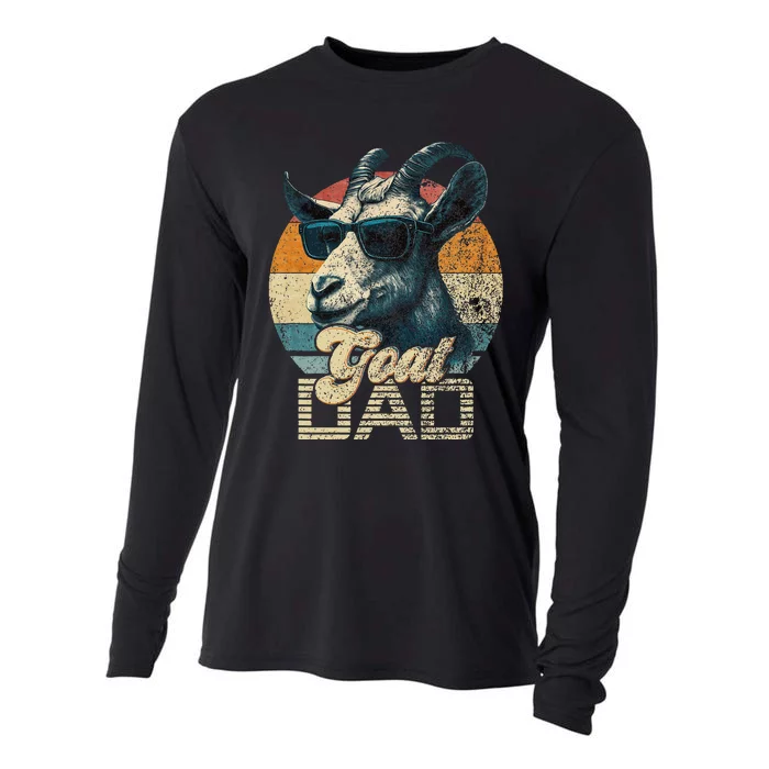 Vintage Goat Dad Best Goat Daddy Cooling Performance Long Sleeve Crew