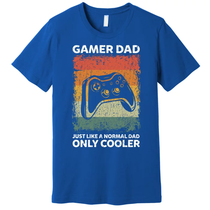 Vintage Gamer Dad Like A Normal Dad Only Cooler Gift Premium T-Shirt