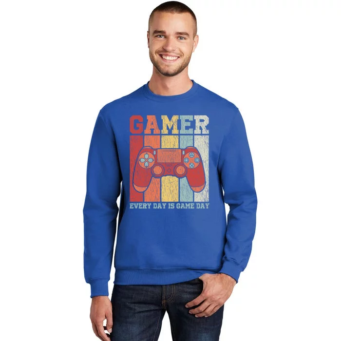 Vintage Gamer Design Teens Funny Retro Gaming Gift Tall Sweatshirt