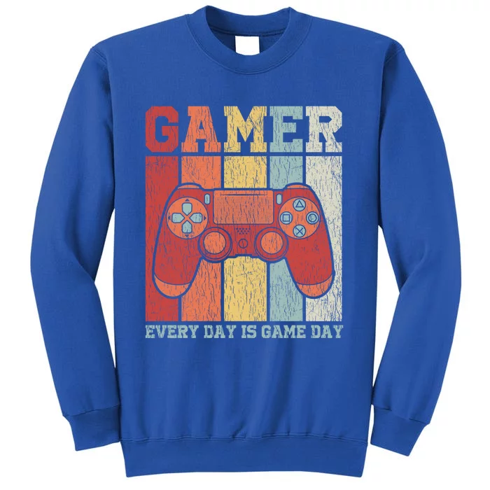 Vintage Gamer Design Teens Funny Retro Gaming Gift Tall Sweatshirt