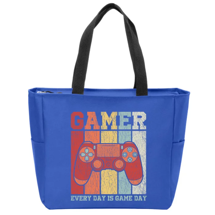 Vintage Gamer Design Teens Funny Retro Gaming Gift Zip Tote Bag