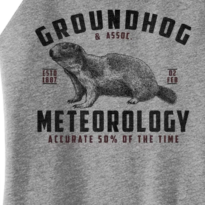 Vintage Groundhog's Day Meterology ESTD 1887 Women’s Perfect Tri Rocker Tank