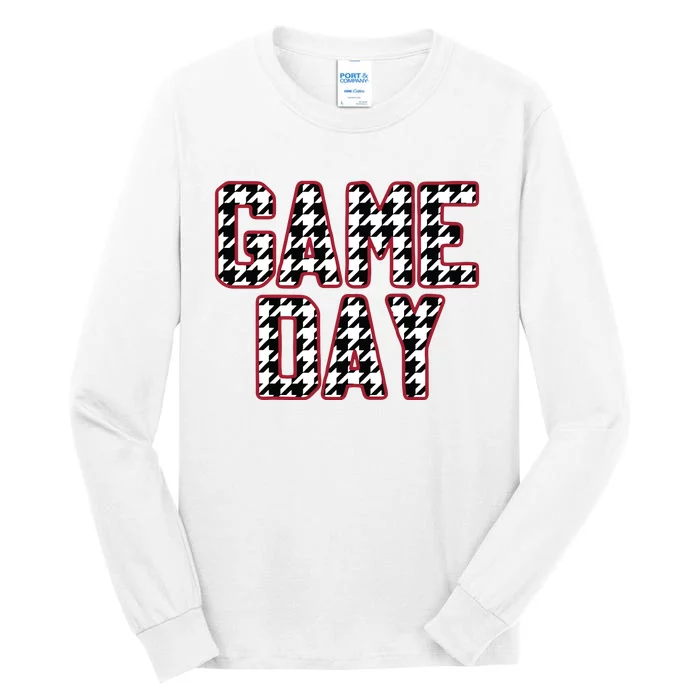 Vintage Game Day Houndstooth Alabama American Football Fans Tall Long Sleeve T-Shirt