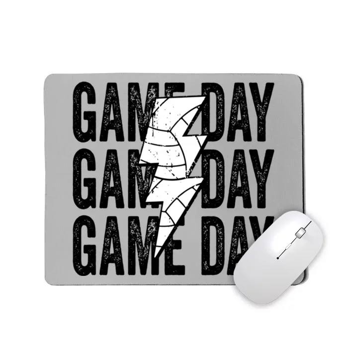 Vintage Game Day Volleyball Lightning Bolt Funny Team Sport Gift Mousepad