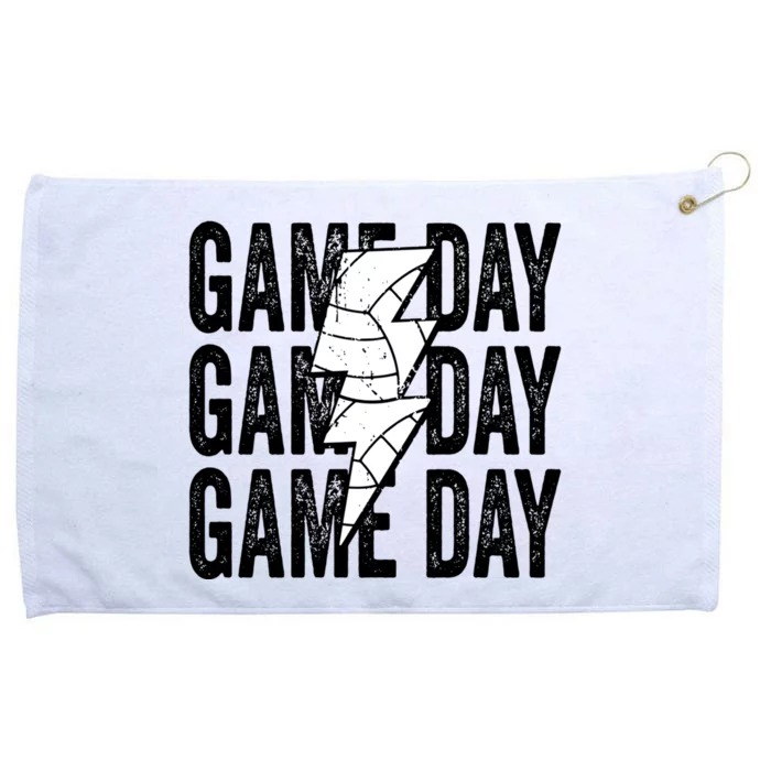 Vintage Game Day Volleyball Lightning Bolt Funny Team Sport Gift Grommeted Golf Towel