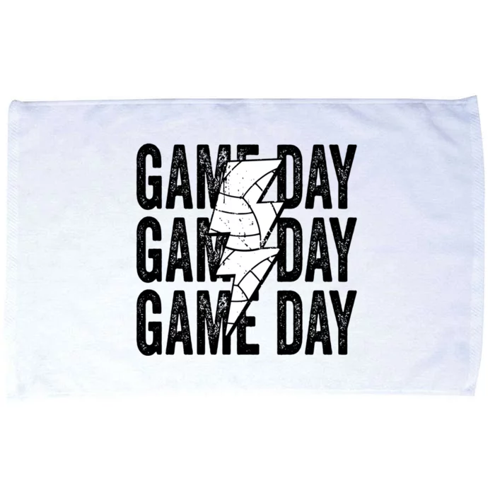 Vintage Game Day Volleyball Lightning Bolt Funny Team Sport Gift Microfiber Hand Towel