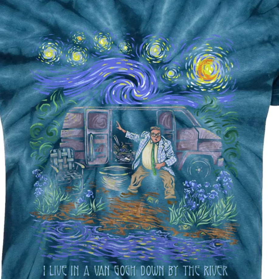 Van Gogh Down By The River Kids Tie-Dye T-Shirt