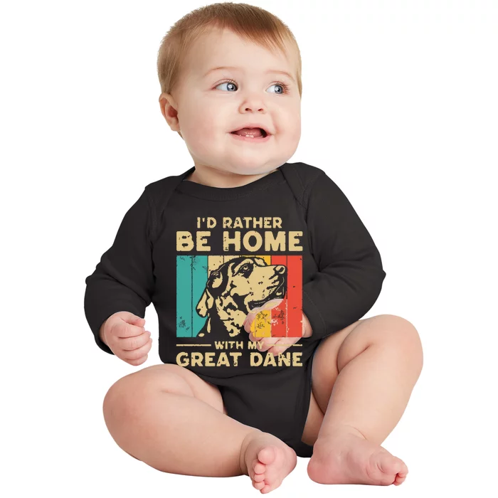 Vintage Great Dane Dad Dog Lovers Baby Long Sleeve Bodysuit