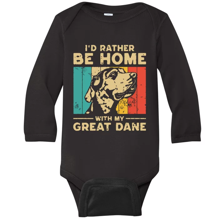 Vintage Great Dane Dad Dog Lovers Baby Long Sleeve Bodysuit