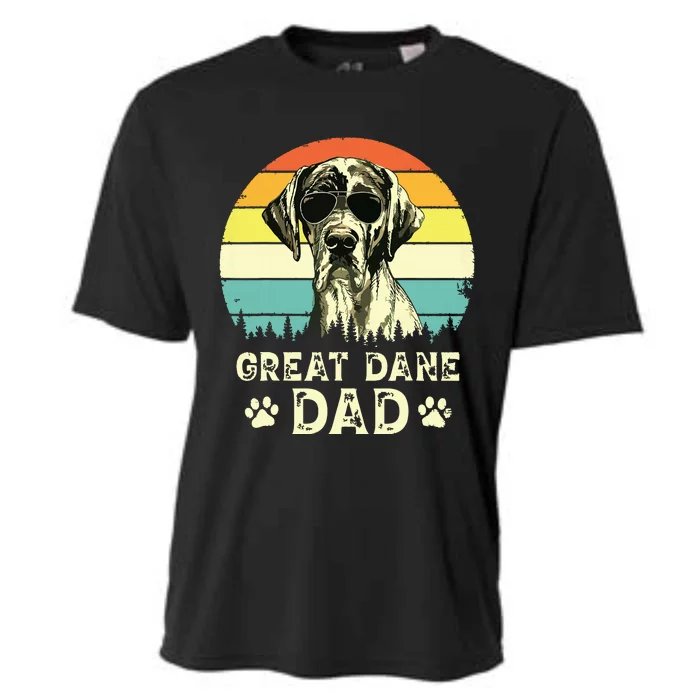 Vintage Great Dane Dad Dog Lovers Fathers Day Tee Cooling Performance Crew T-Shirt