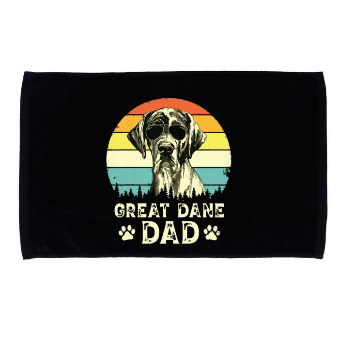 Vintage Great Dane Dad Dog Lovers Fathers Day Tee Microfiber Hand Towel