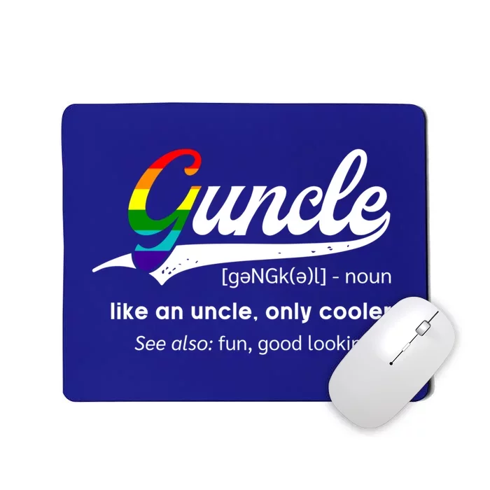 Vintage Guncle Definition Rainbow Flag Lgbtq Pride Uncle Funny Gift Mousepad