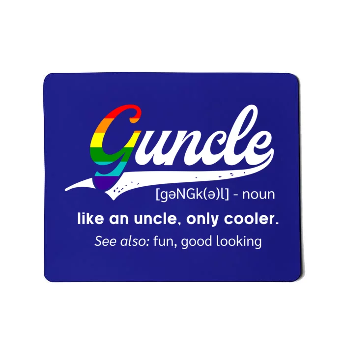 Vintage Guncle Definition Rainbow Flag Lgbtq Pride Uncle Funny Gift Mousepad