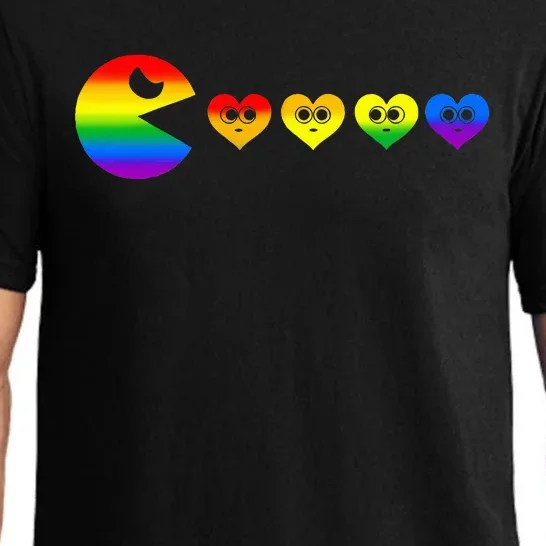 Video Game Eating Heart Lgbtq Ally Pride Gay Gaming Gamer Pajama Set