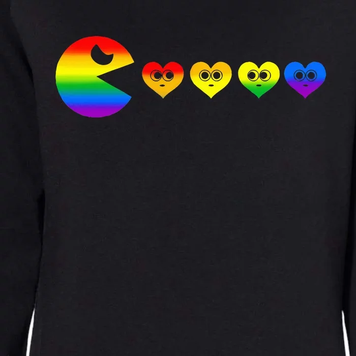 Video Game Eating Heart Lgbtq Ally Pride Gay Gaming Gamer Womens California Wash Sweatshirt