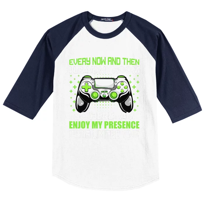 Video Games Every Now And Then I Leave My Room Baseball Sleeve Shirt